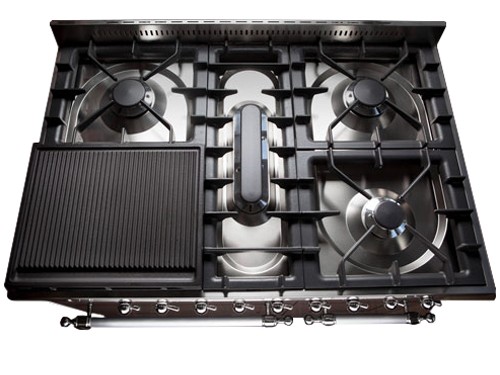 Grillplatta räfflad stor